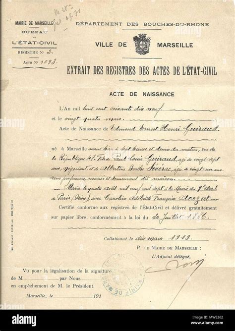 Etat civil (naissance, reconnaissance, mariage...)